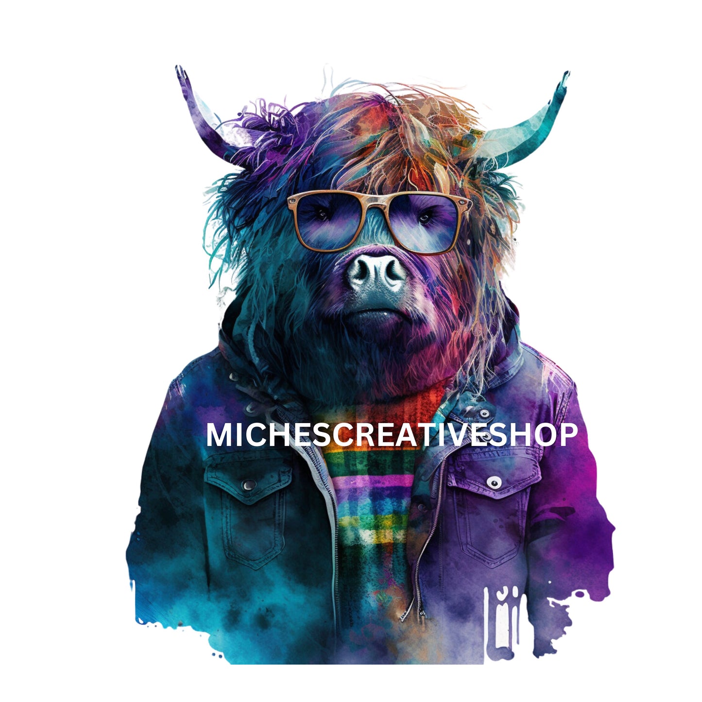 HIGHLAND COW Cool HipHop Highland cow skateboard and motorbike and cool ones love this clip art 400 dpi transparent printable