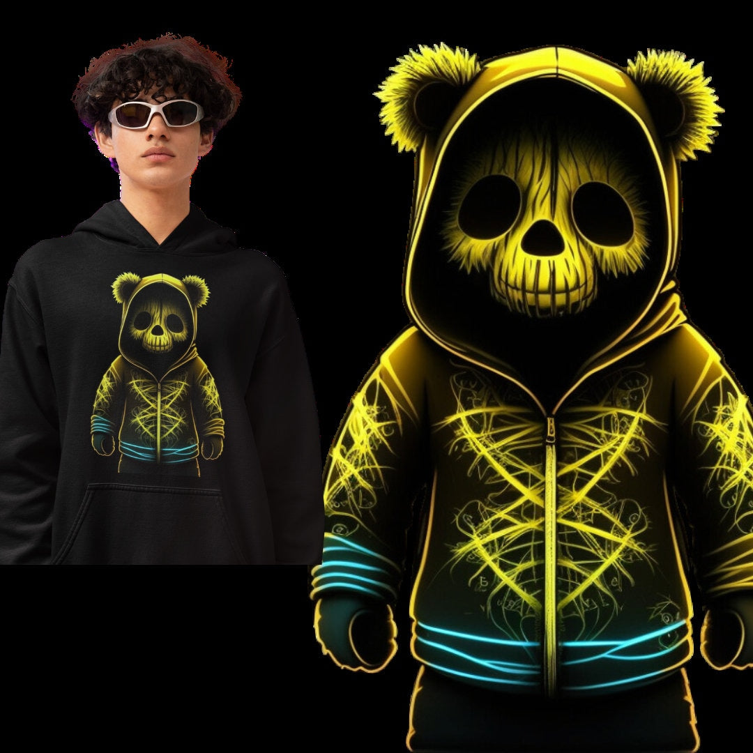HALLOWEEN TEDDY BEAR digital image only transparent 400 dpi neon colours awesome for great t-shirt printable