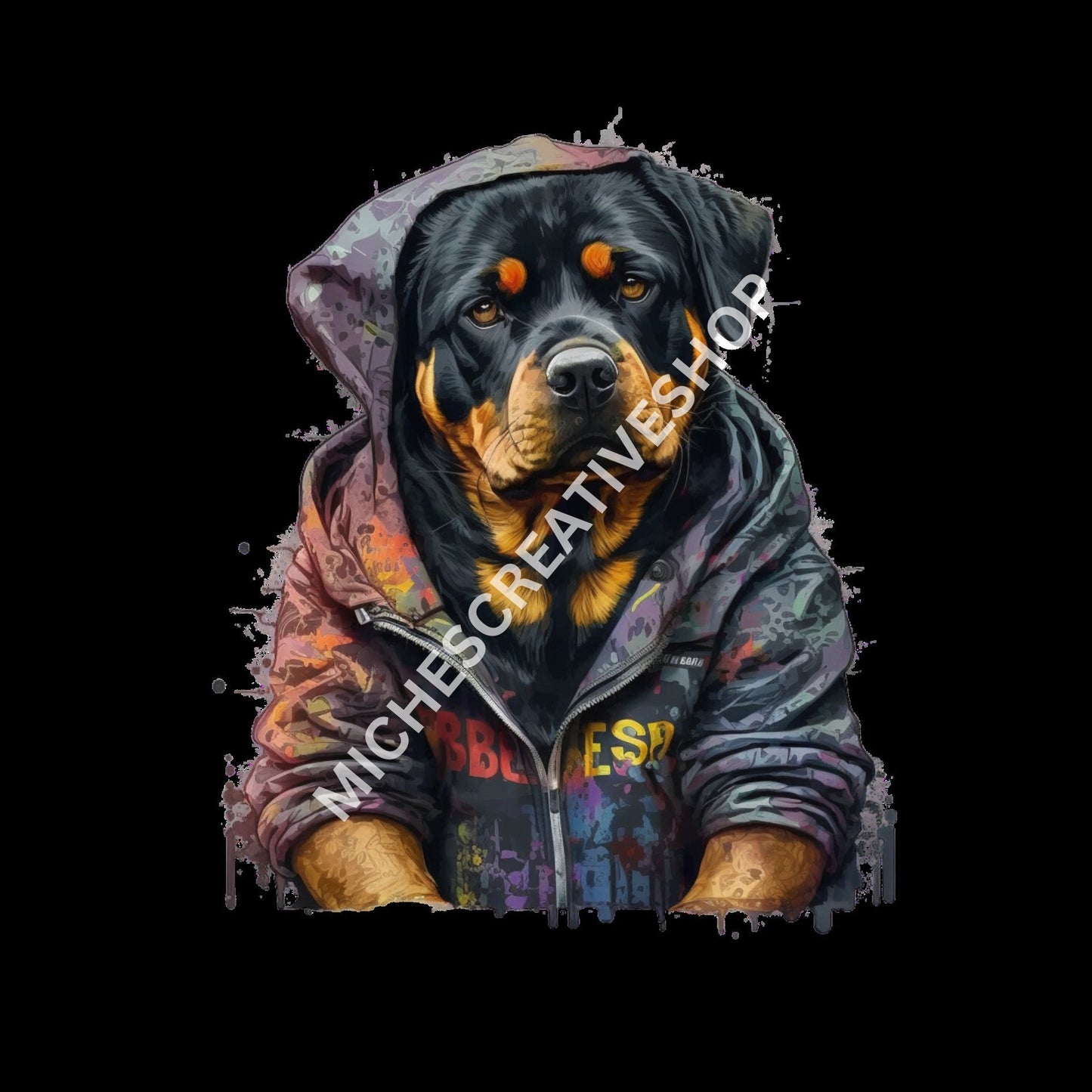 ROTTWEILER 10 pack Dogs cool hip hop clipart 400 dpi transparent beautiful colours great for T-shirt designs