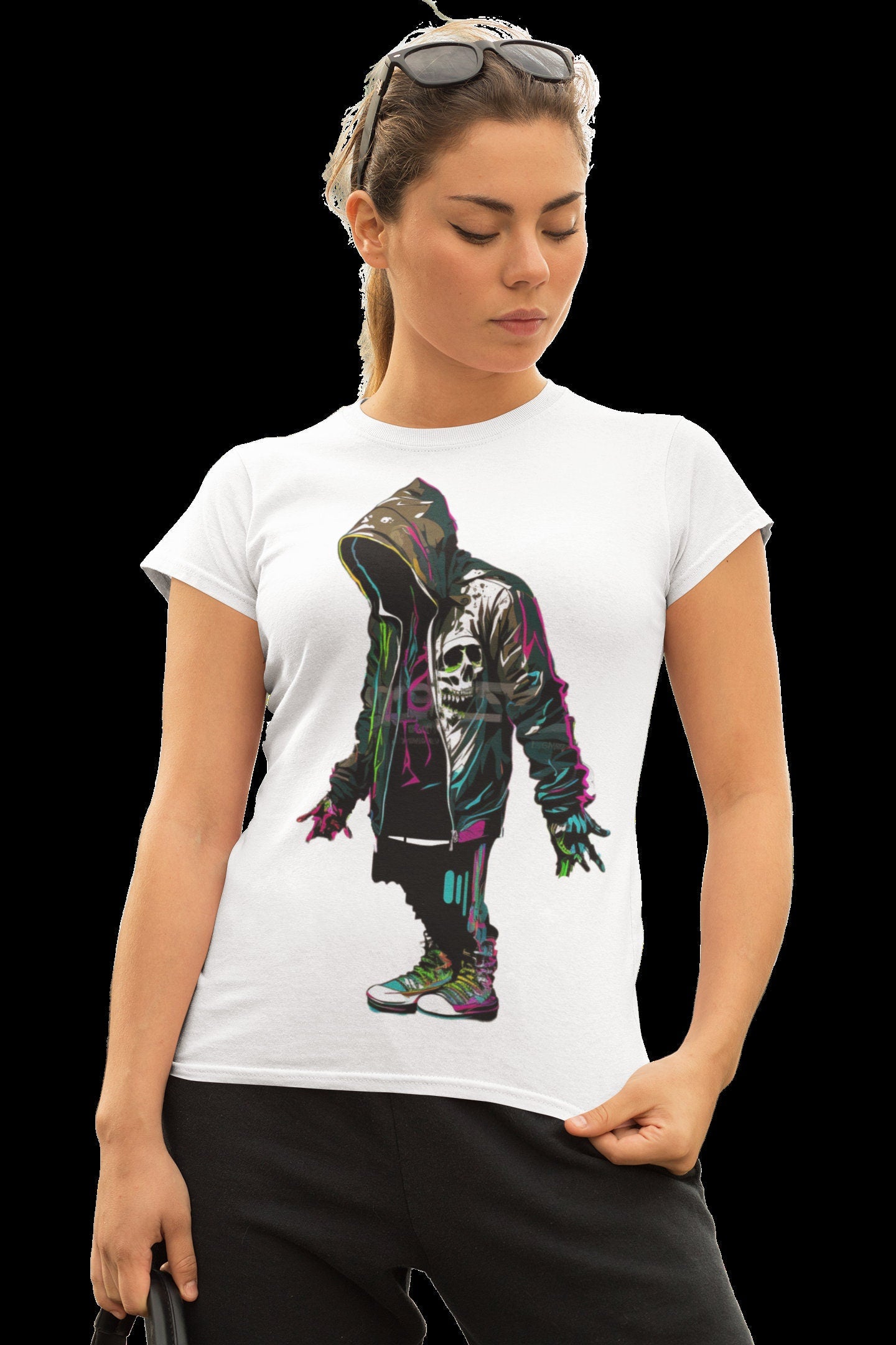 SKELETON faceless MAN  Halloween Neon Colours digital image only 400 dpi Neon Skeleton Design hip hop skeleton man  t-shirt designs printabl