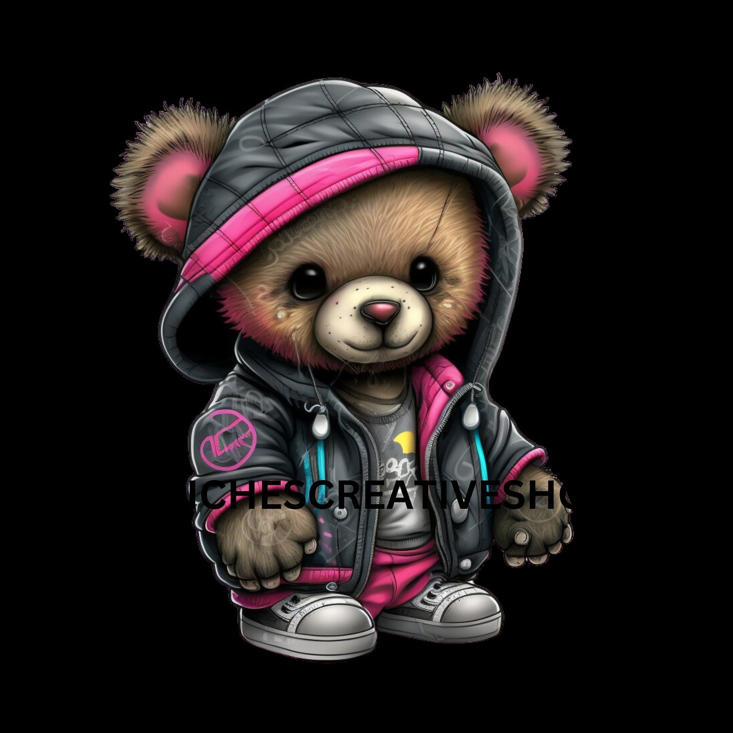 TEDDY BEAR SHE clip art hip hop cool transparent 400 dpi she teddy bear great t-shirt designs teddy bear hip hop printable