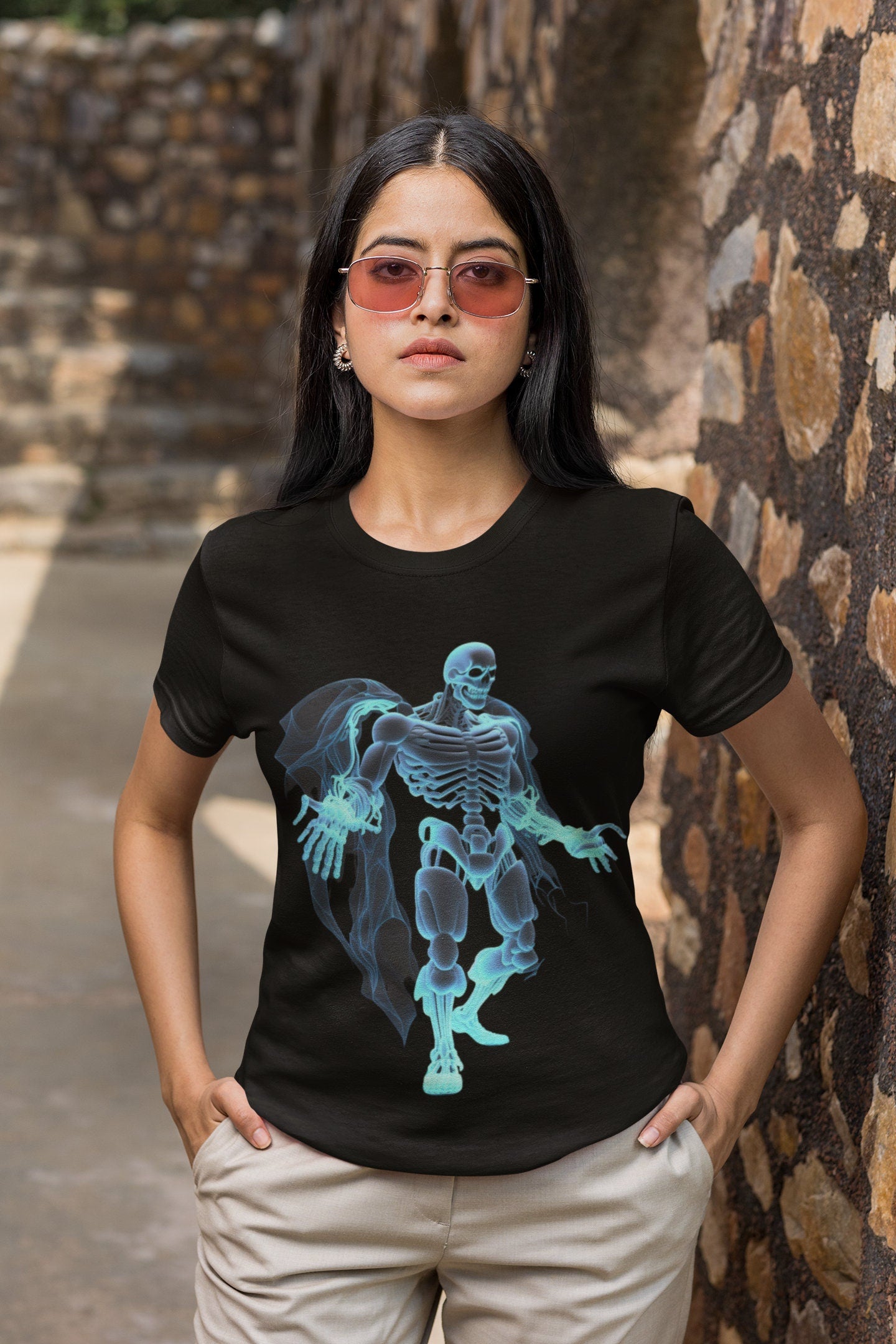 SKELETON GHOSTS  in Neon Colours digital image only 400 dpi Neon Skeleton Design hip hop skeleton man cool great for Halloween printable