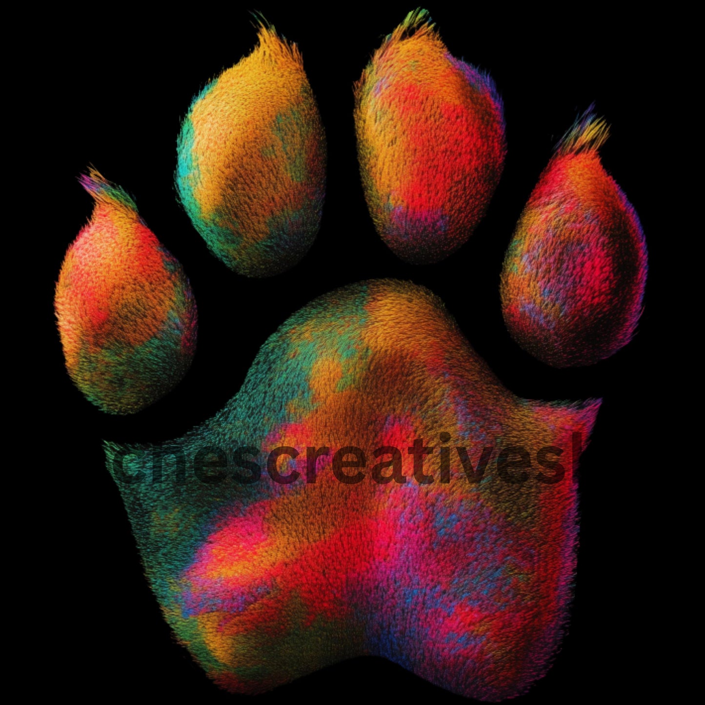 DOG PAW COLOURFUL Clipart – Rainbow Animal Print Graphic for Dog Lovers sublimation great for tees mugs or t-shirts or cushions create