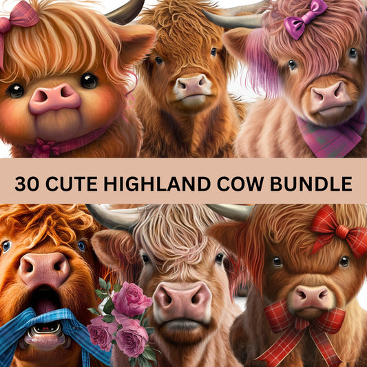 HIGHLAND COW DIGITAL cute Highland Cow digital clip art 400 dpi so amazing cute great for t-shirts or mug designs