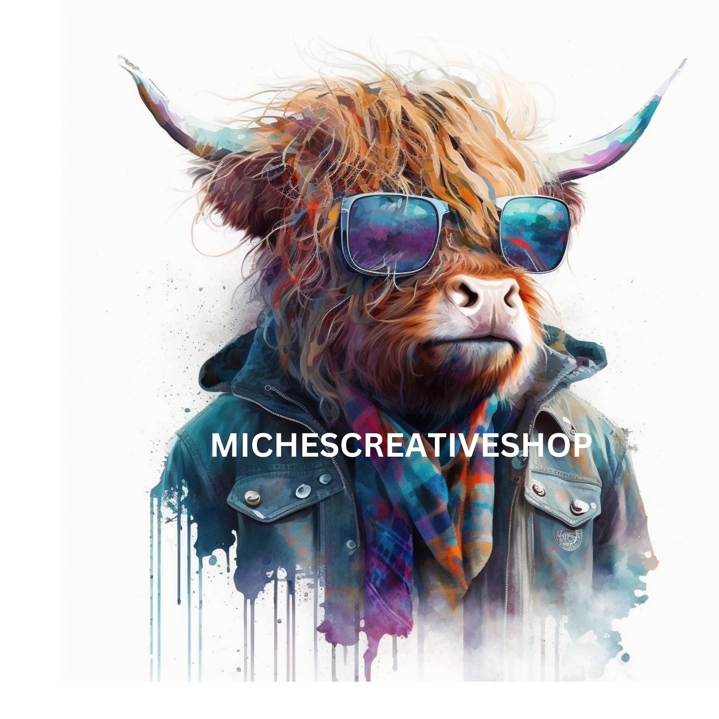 HIGHLAND COW Cool HipHop Highland cow skateboard and motorbike and cool ones love this clip art 400 dpi transparent printable