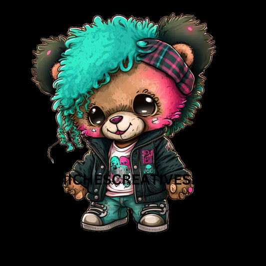 Girl TEDDY BEAR clip art hip hop cool transparent 400 dpi she teddy bear great t-shirt designs teddy bear hip hop