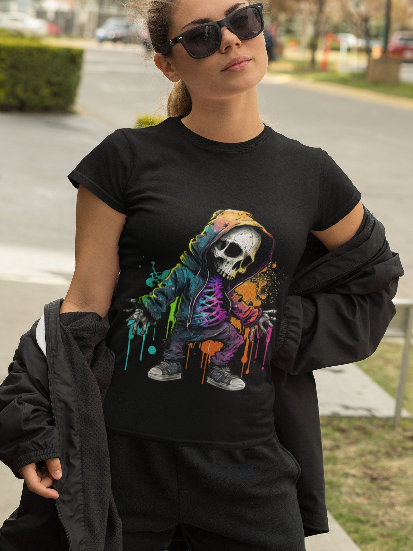 SKELETON MAN  in Neon Colours digital image only 400 dpi Neon Skeleton Design hip hop skeleton man cool great for Halloween