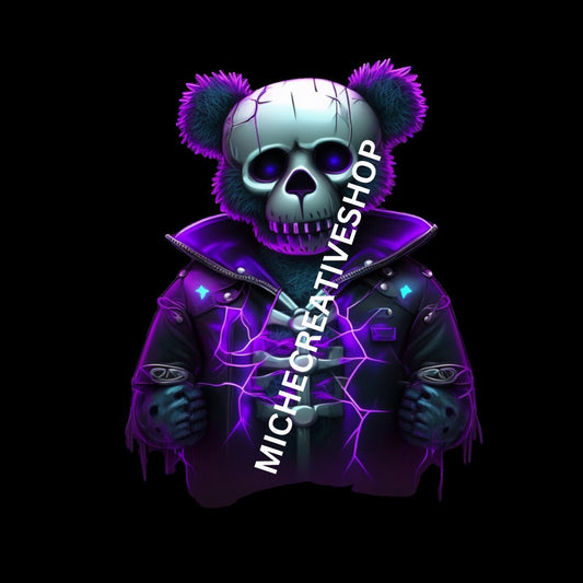 HALLOWEEN TEDDY BEAR transparent 400 dpi digital image only neon colour awesome great for t-shirt designs printable