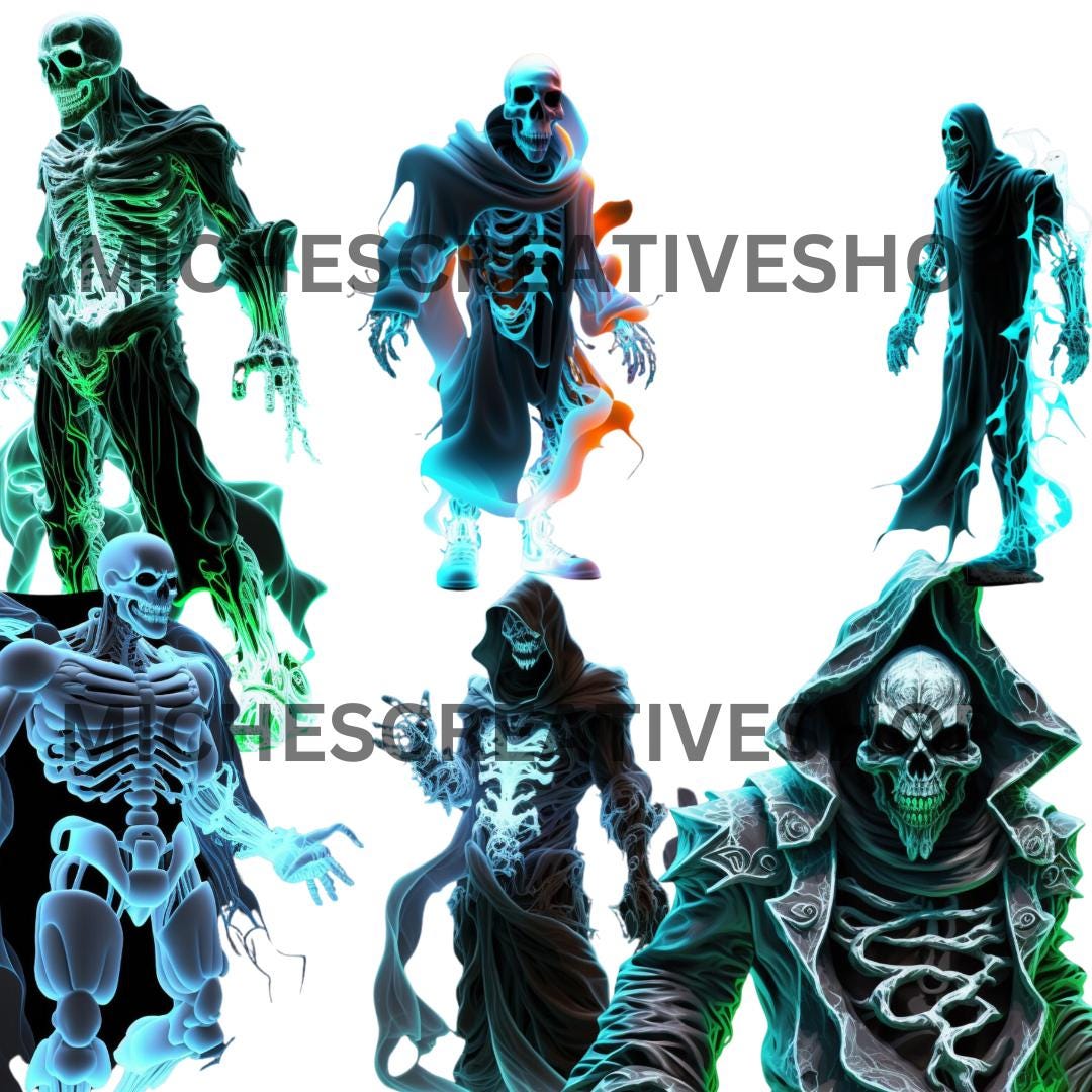 SKELETONS collection 100 pack awesome colours and graphics hip hop and so cool skeleton pack all in one purchase and great details printable