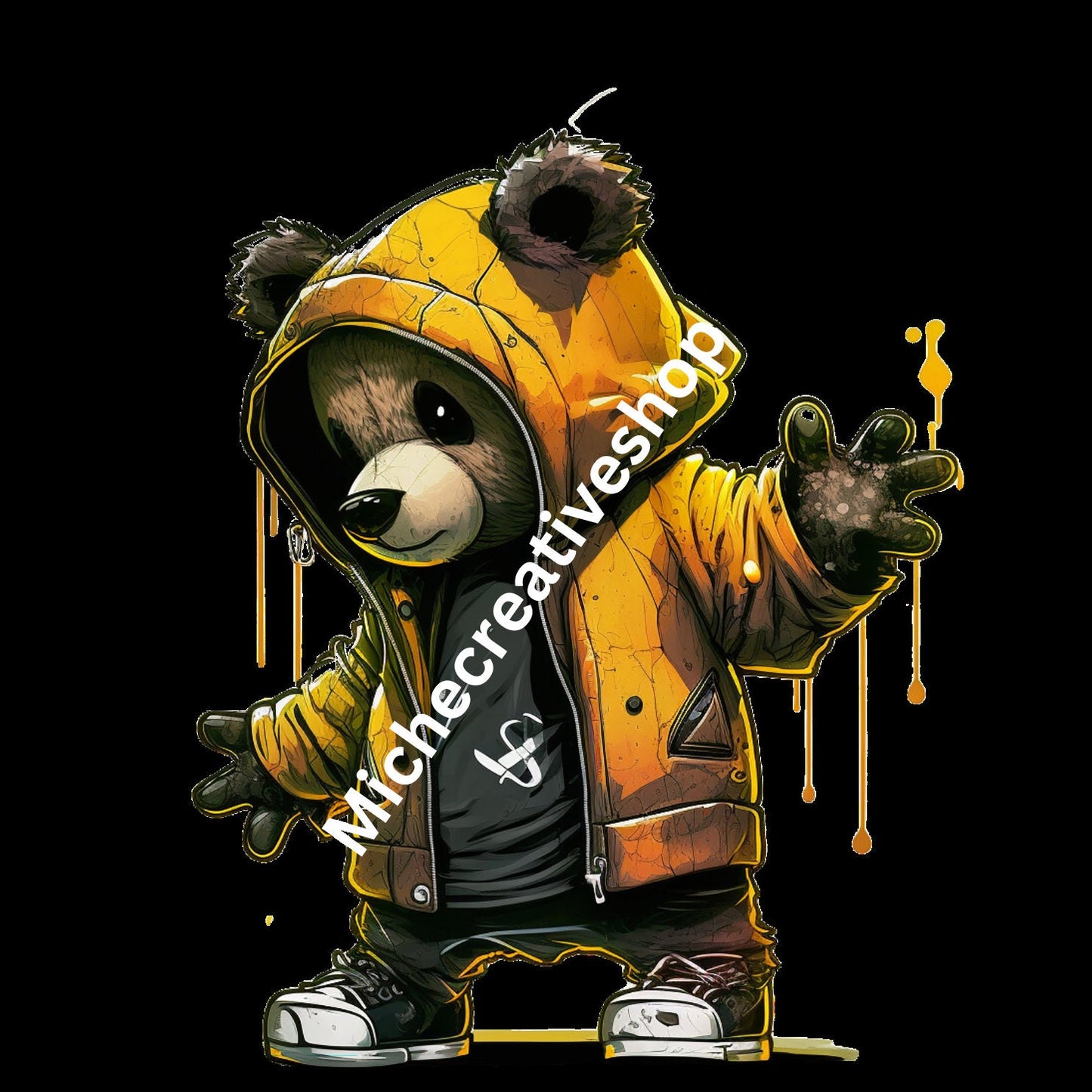 TEDDY BEAR cool hip transparent 400 dpi beautiful yellow colour digital image only great design