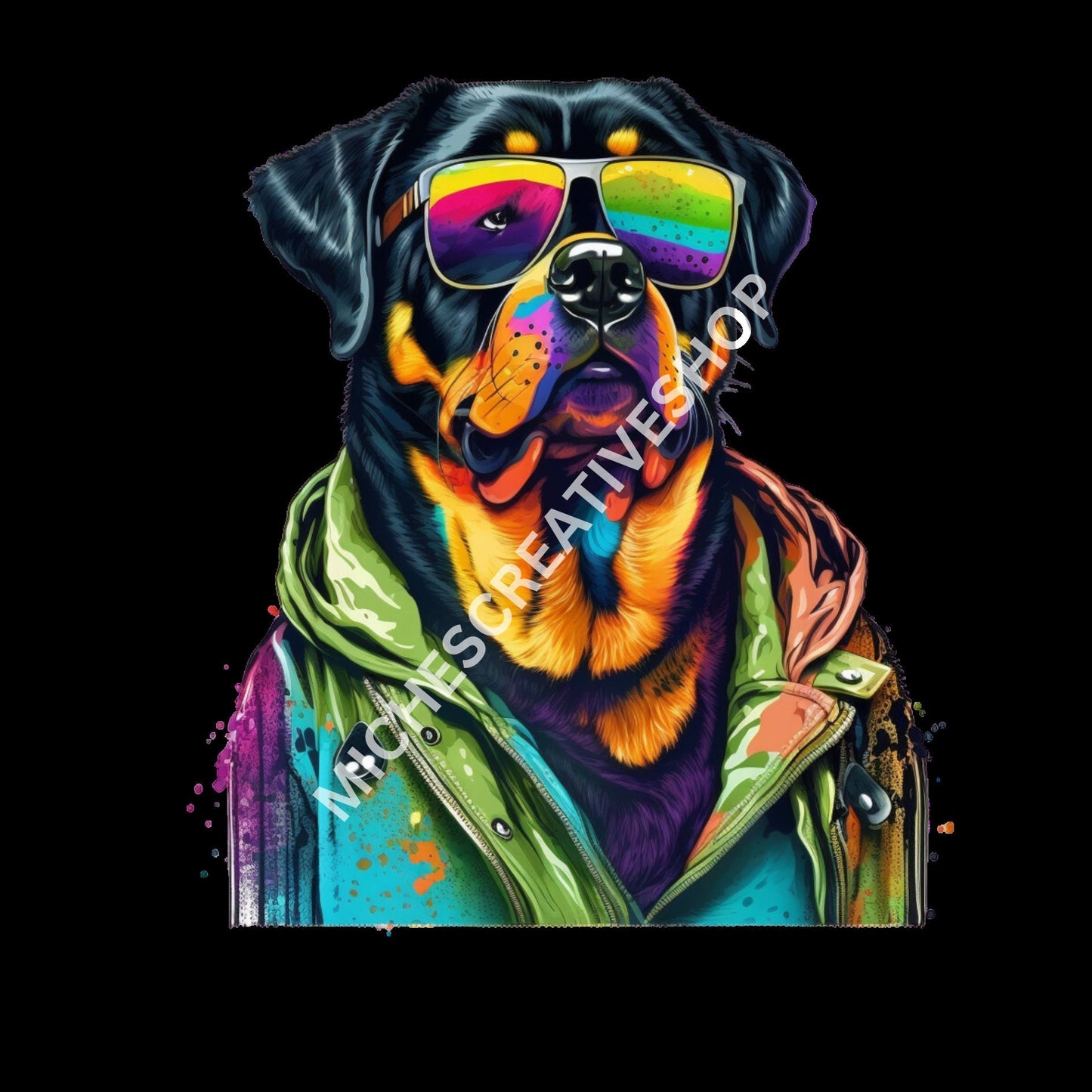 ROTTWEILER 10 pack Dogs cool hip hop clipart 400 dpi transparent beautiful colours great for T-shirt designs