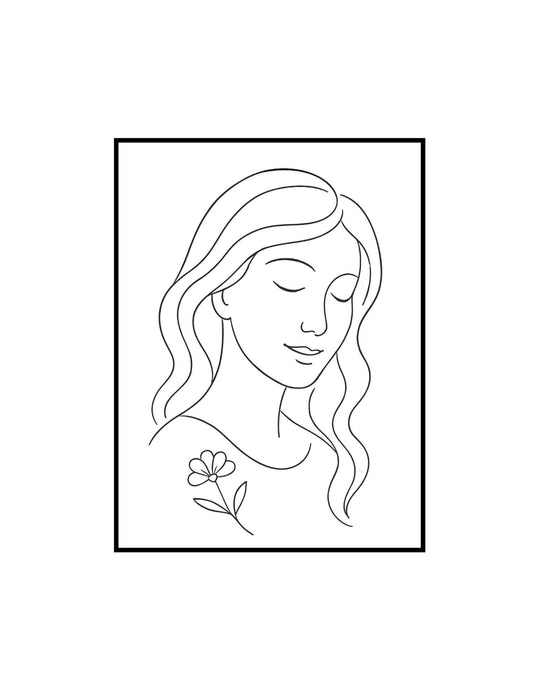 MOTHER LINE Art  – printable Minimalist Mum Face Illustration Mother’s Day Wall Art Digital Download for Mum Gift Printable Line Art