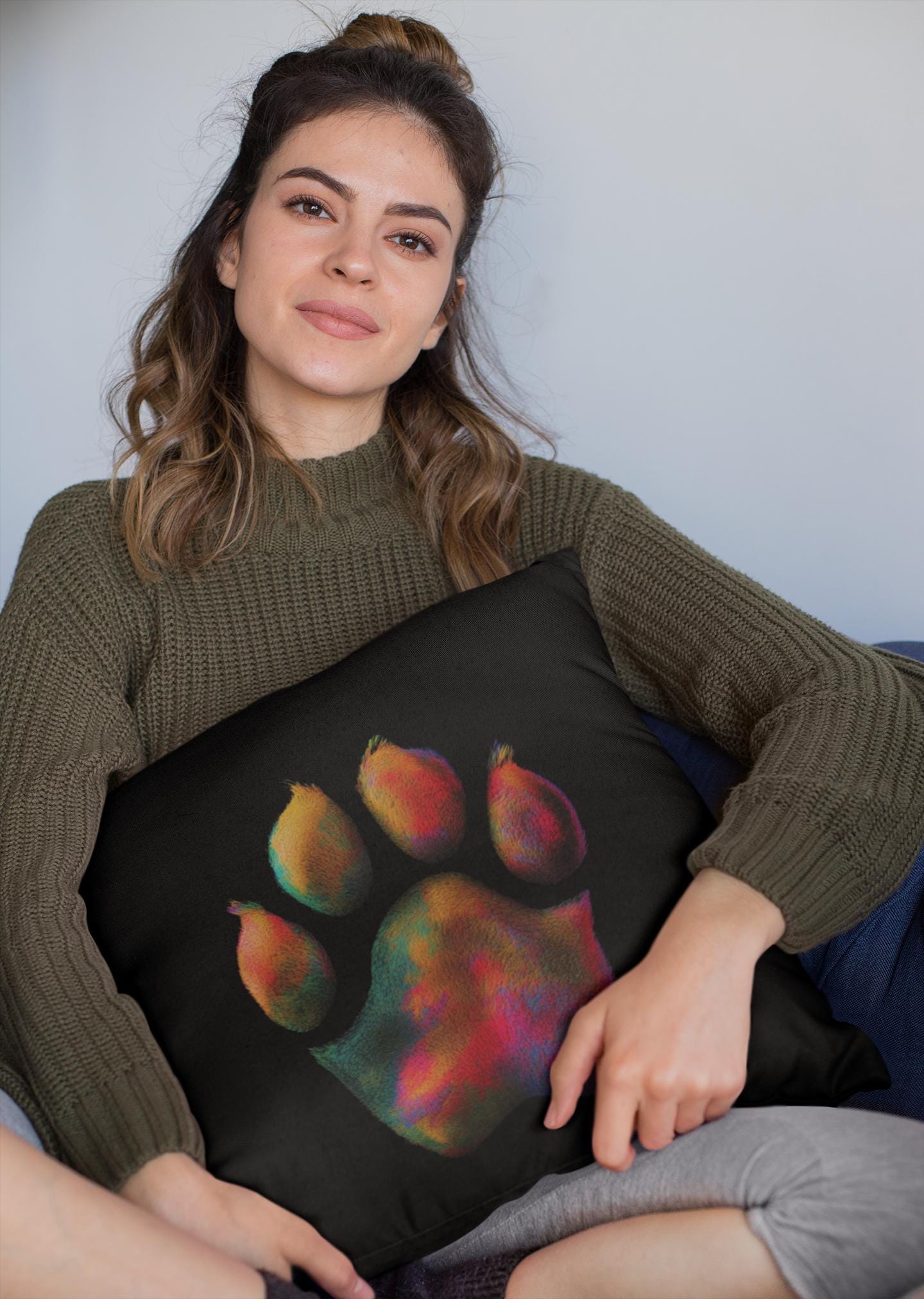 DOG PAW COLOURFUL Clipart – Rainbow Animal Print Graphic for Dog Lovers sublimation great for tees mugs or t-shirts or cushions create