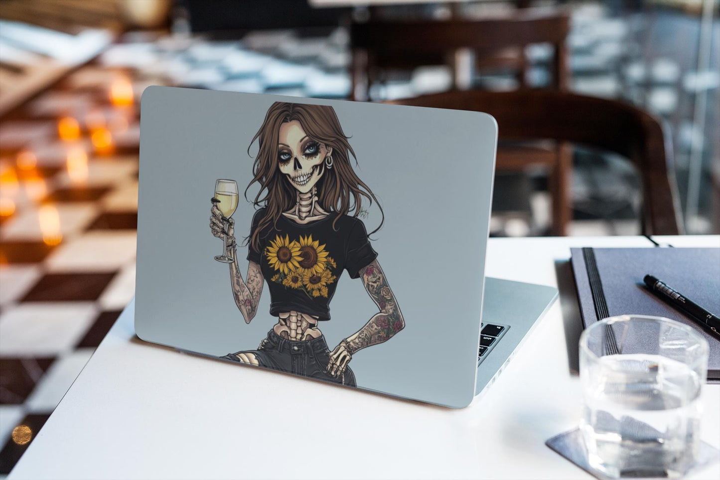 Skeleton Chick Clipart Cute Skull Girl PNG Halloween Design Digital Download mother daughter skeletons great for t-shirt printable designs