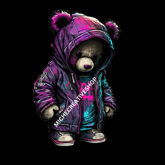 TEDDY BEAR HIP digital image only and cool transparent background 400 dpi png beautiful colours awesome Teddy bear