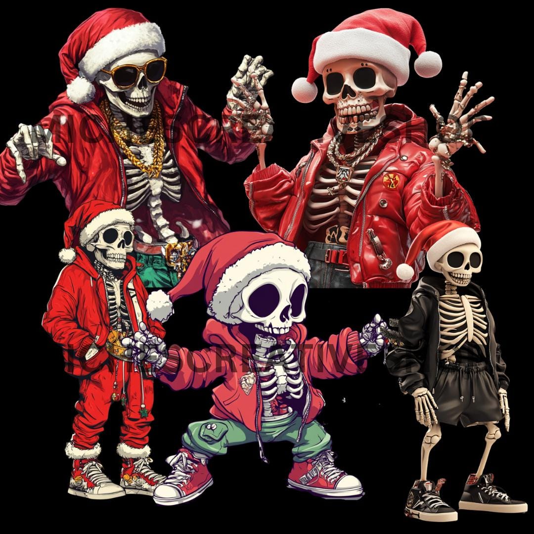 SKELETONS collection 100 pack awesome colours and graphics hip hop and so cool skeleton pack all in one purchase and great details printable
