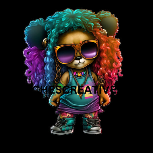 GIRL TEDDY BEAR clip art hip hop cool transparent 400 dpi she teddy bear great t-shirt designs teddy bear hip hop