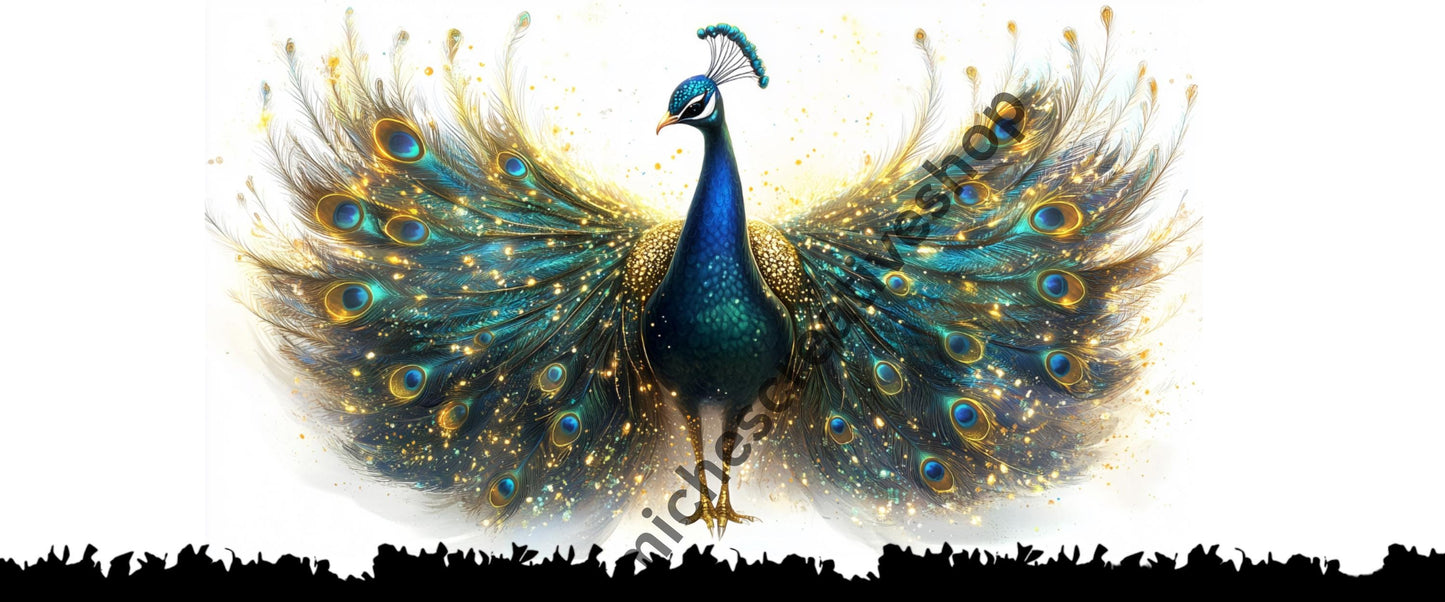 TUMBLER WRAP peacock feathers  Elegant Glitter Feathers Sublimation Design Digital Download for Stanley Style Cups feather design