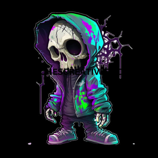SKELETON MAN  in Neon Colours digital image only 400 dpi Neon Skeleton Design hip hop skeleton man cool printable