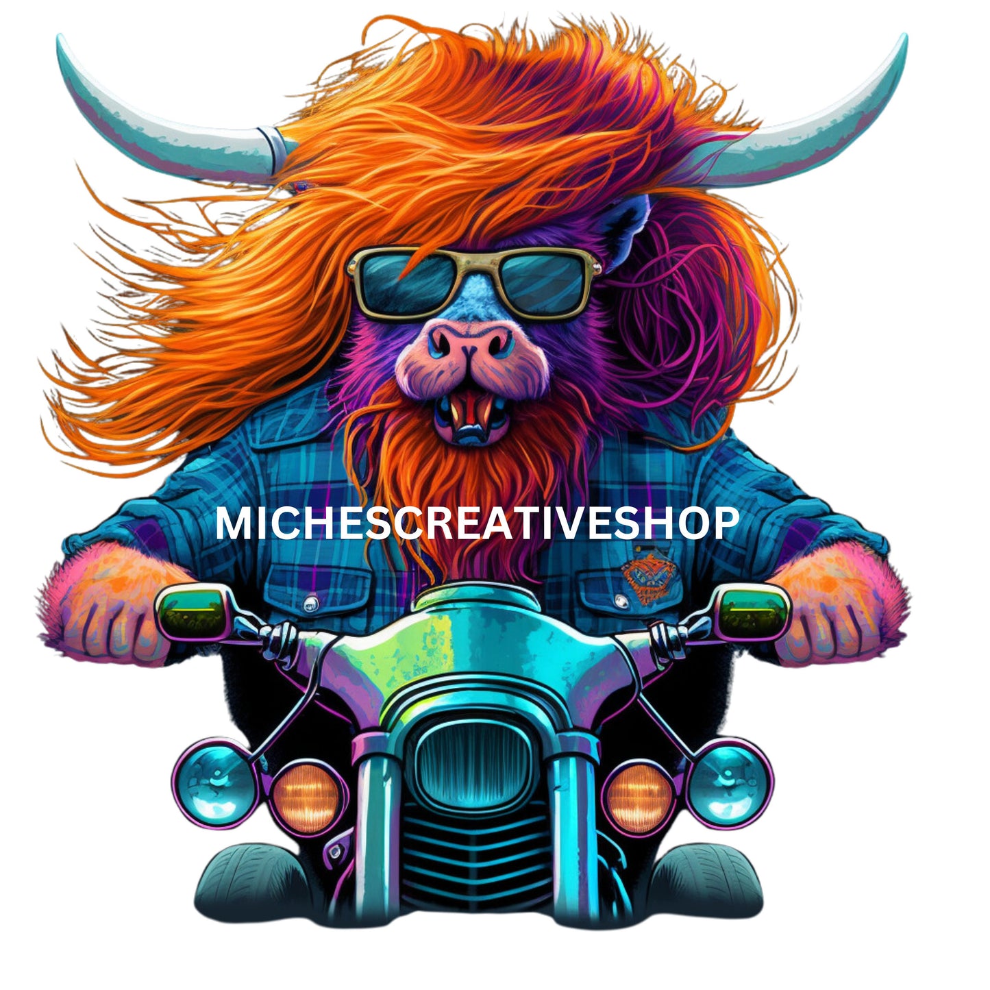 HIGHLAND COW Cool HipHop Highland cow skateboard and motorbike and cool ones love this clip art 400 dpi transparent printable