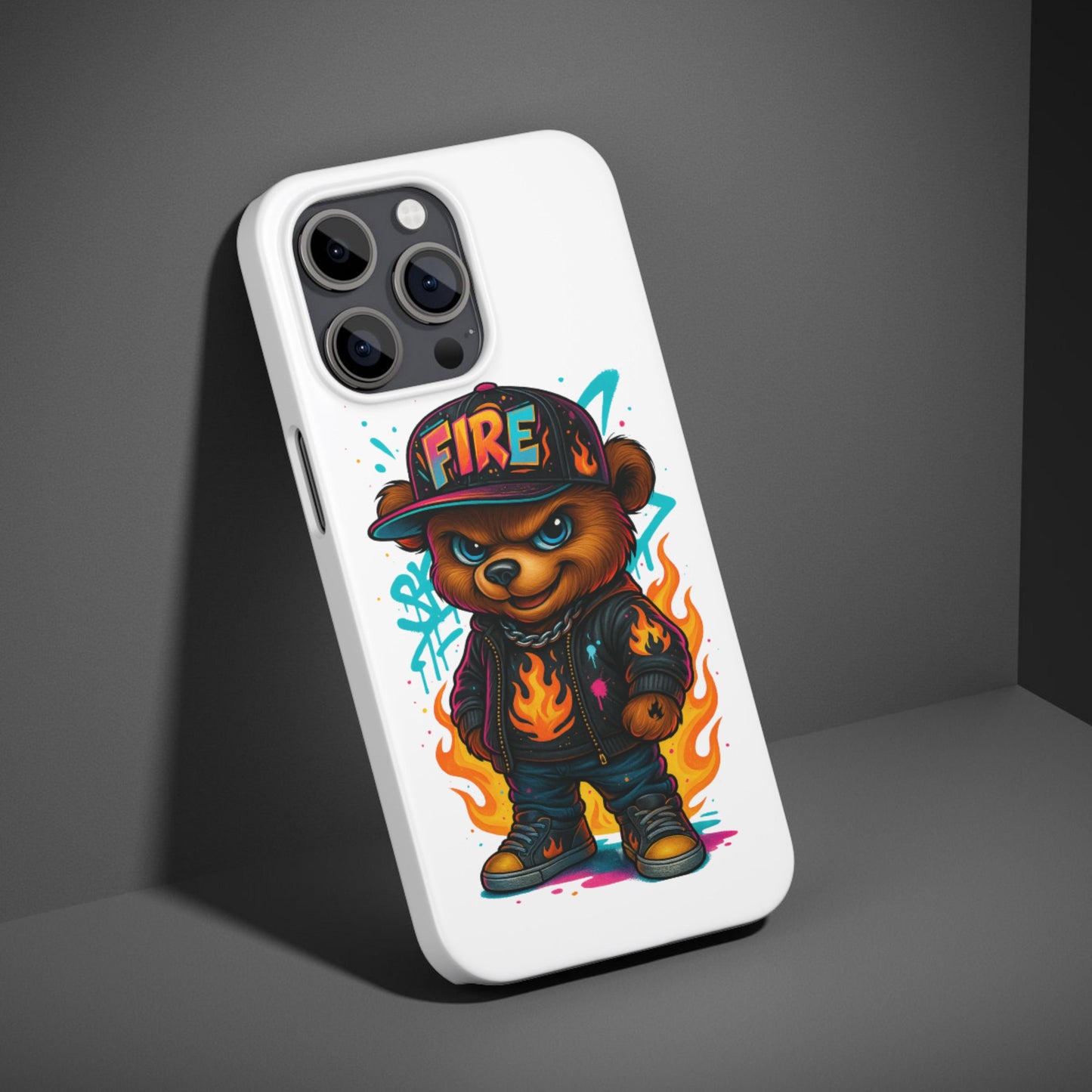FIRE BEAR  Clip Art Hip Hop Streetwear Teddy Graffiti Flame Jacket Digital Art Cool Urban Bear Sublimation Design great for t-shirts