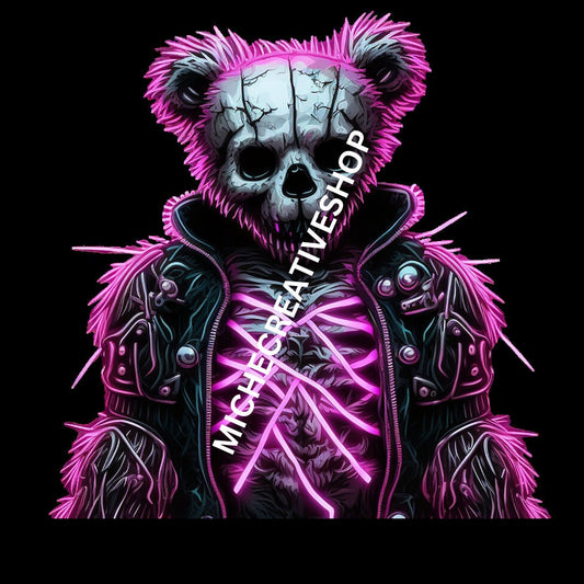 HALLOWEEN TEDDY BEAR clip art awesome colours digital image only 400 Dpi transparent and spooky printable