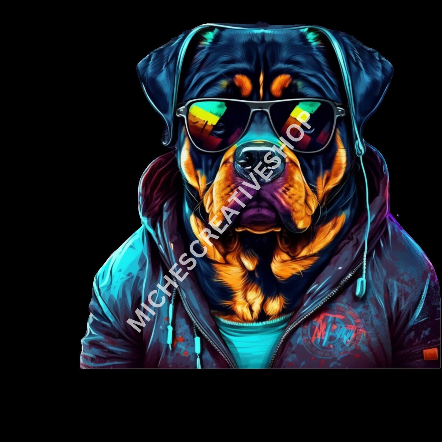 ROTTWEILER 10 pack Dogs cool hip hop clipart 400 dpi transparent beautiful colours great for T-shirt designs