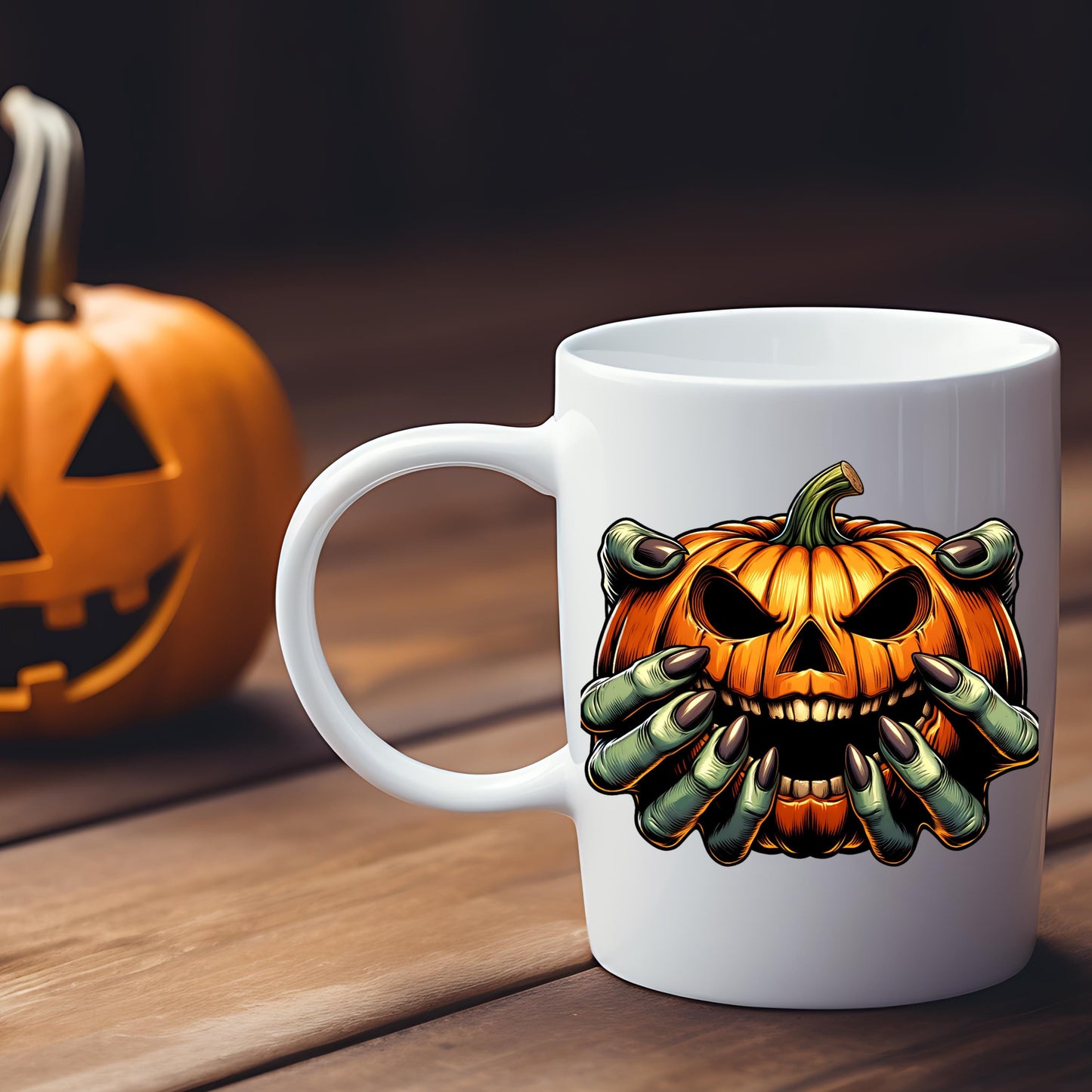 HALLOWEEN PUMPKIN Faces Creepy Jack o' Lantern Horror Art with Flames Claws Screams  Blood Spooky Scary Halloween Terrifying spooky digital