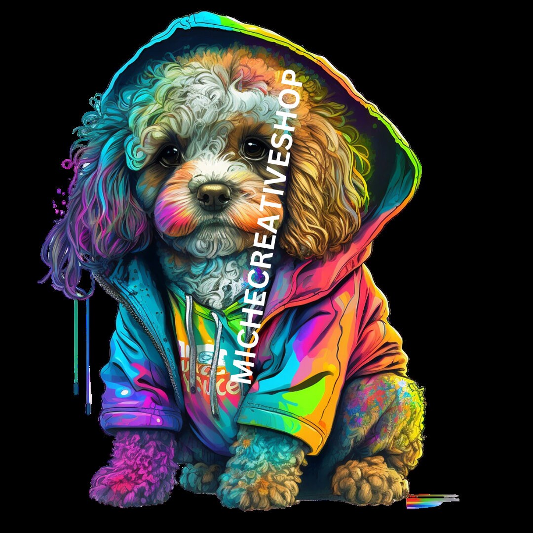 Poodle 30 hip hop cool digital images 400 dpi great designs for t-shirts and mugs awesome designs cavoodles printable