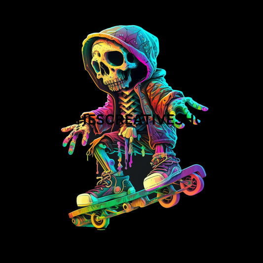 SKELETON MAN  in Neon Colours digital image only 400 dpi Neon Skeleton Design hip hop skeleton man cool printable