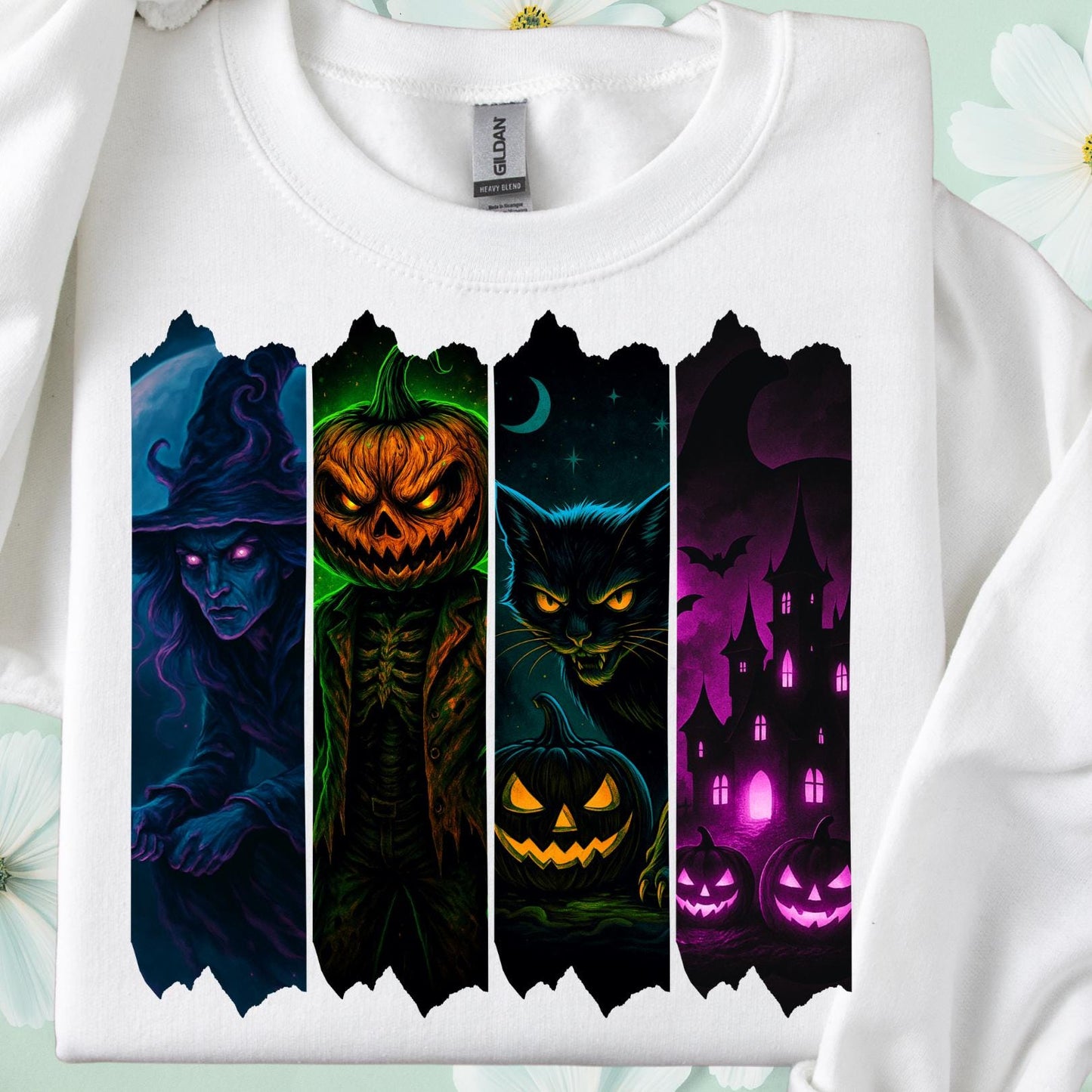 HALLOWEEN SPOOKY Printable Witch Pumpkin Head Black Cat tumbler wrap Png Pdf Sublimation Instant Digital Download, T-shirt Design DTF Design