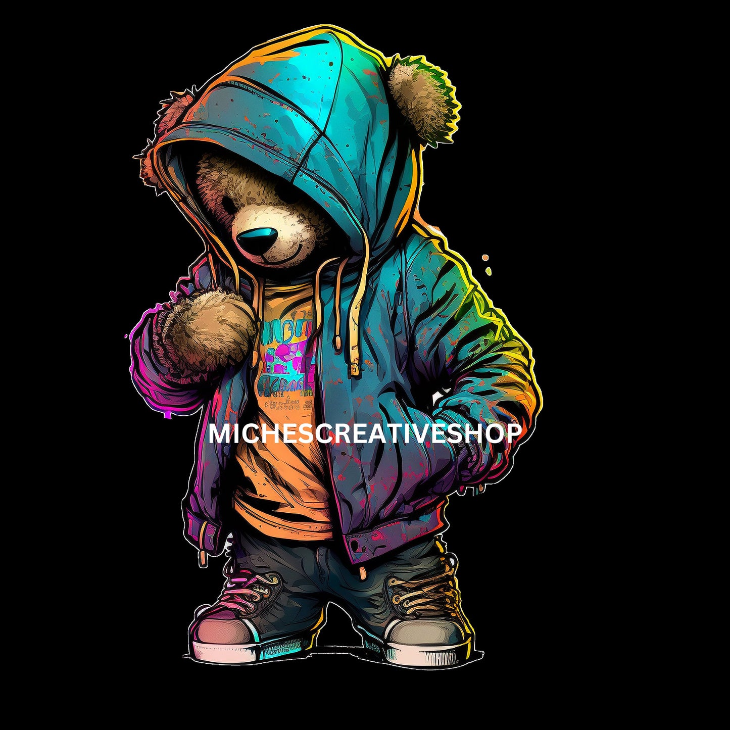 TEDDY BEAR HIP digital image only and cool transparent background 400 dpi png beautiful colours awesome Teddy bear