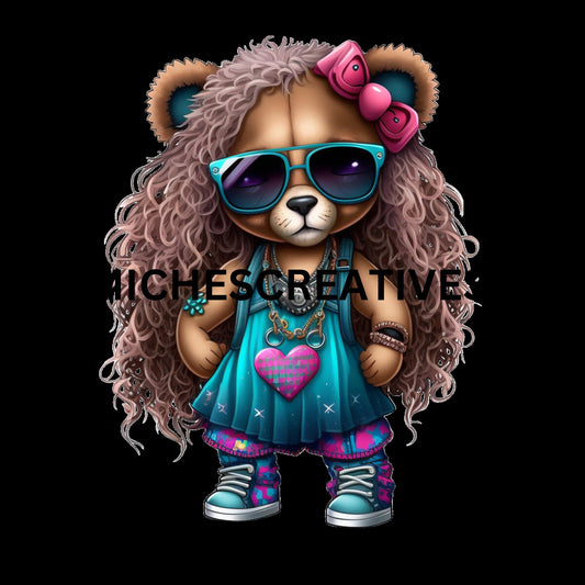 TEDDY BEAR girl clip art hip hop cool transparent 400 dpi she teddy bear great t-shirt designs teddy bear hip hop printable