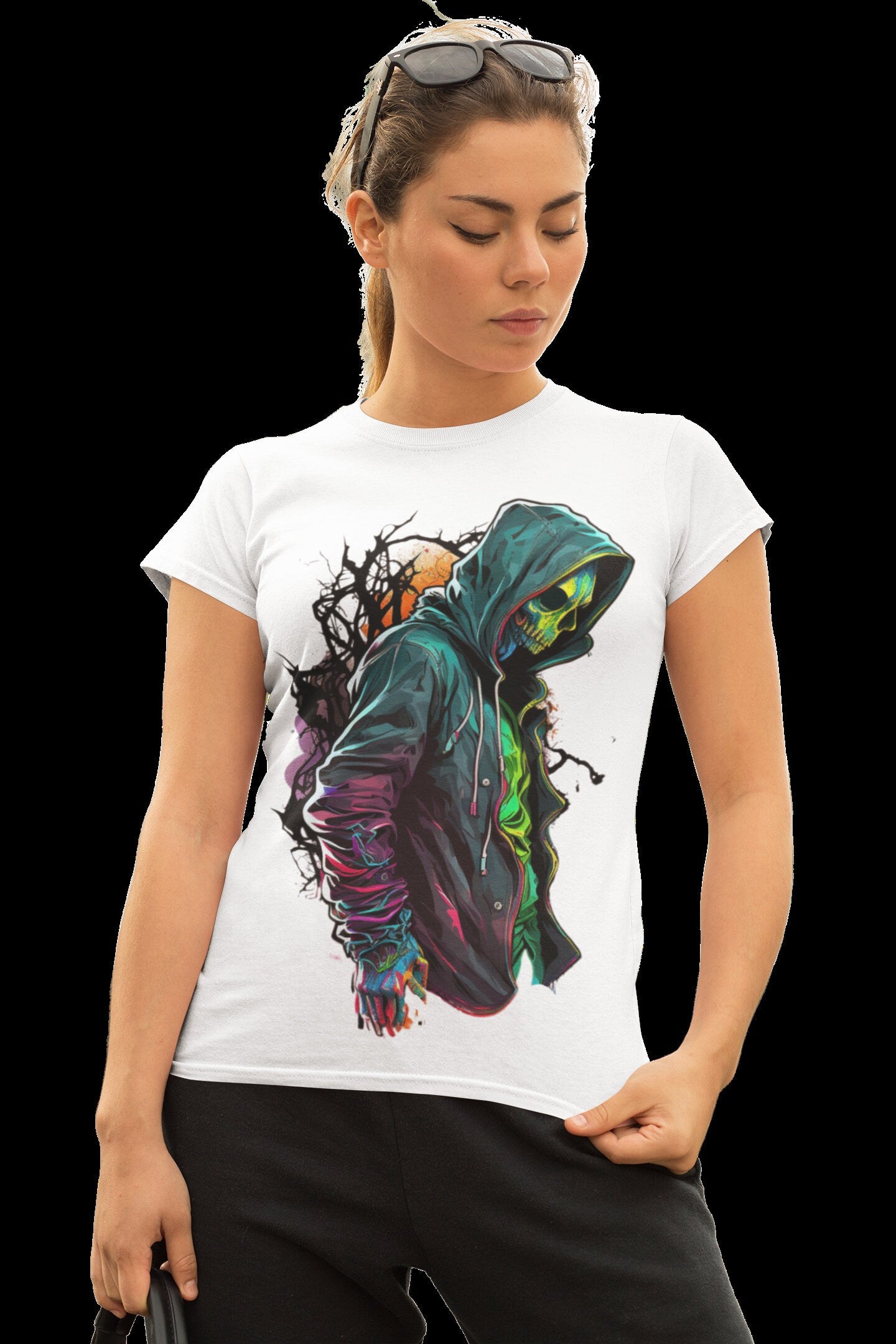 SKELETON MAN  scary in Neon Colours digital image only 400 dp Neon Skeleton Design hip hop skeleton man great for t-shirt designs printable