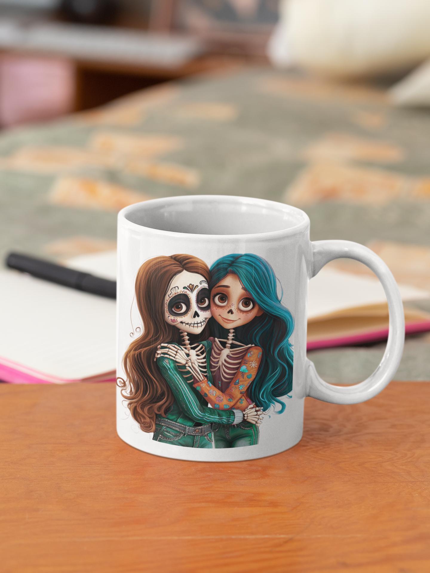 Skeleton Chick Clipart Cute Skull Girl PNG Halloween Design Digital Download mother daughter skeletons great for t-shirt printable designs